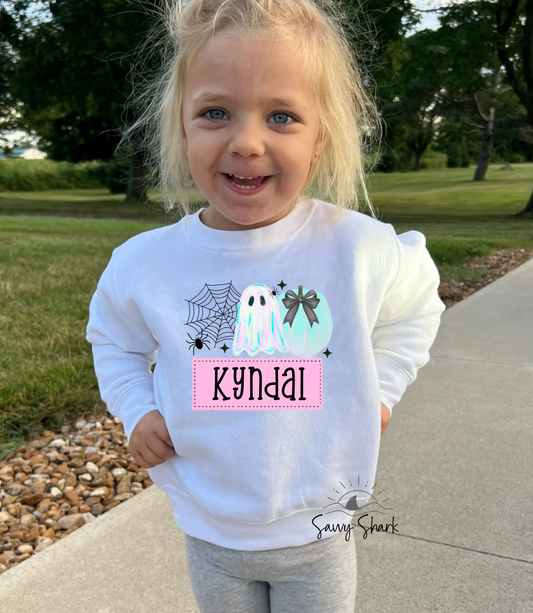 Fall Custom Name Girl Pastel Ghost Transfer